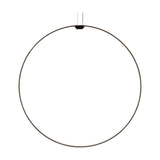 Zero Round Vertical ring pendant light, 50cm black circular frame suspended on two fine wires, integrated LED, shown on a plain white background.