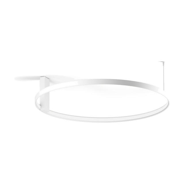 Zero Round Aluminium Ring LED Wall & Ceiling Light 74cm in white, a slim circular ring fixture mounted on a rectangular bracket, shown against a plain white background.