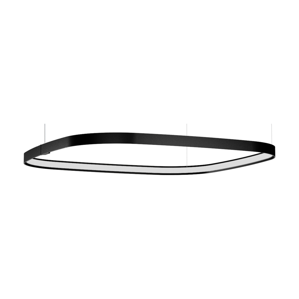 Zero Square 75 Aluminium Pendant Light Without Canopy - Black