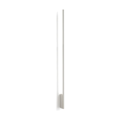 Hilow Line linear wall light in brushed titanium, a slim 150cm vertical LED bar on a small bracket, shown against a plain white background.