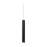 To-Be Aluminium Tube LED Pendant Light in matt black, slim cylindrical design with base-mounted light source, on a plain white background.