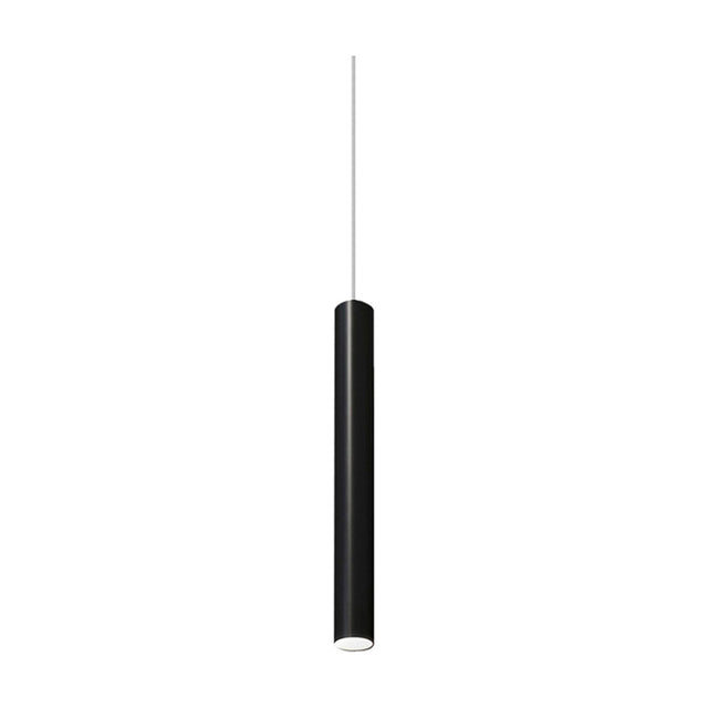 To-Be Aluminium Tube LED Pendant Light in matt black, slim cylindrical design with base-mounted light source, on a plain white background.