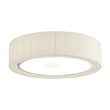 Urban PF/60 Ribbon LED ceiling light, a round flush fixture with a cream pleated ribbon shade and wide white diffuser, shown on a plain white background.
