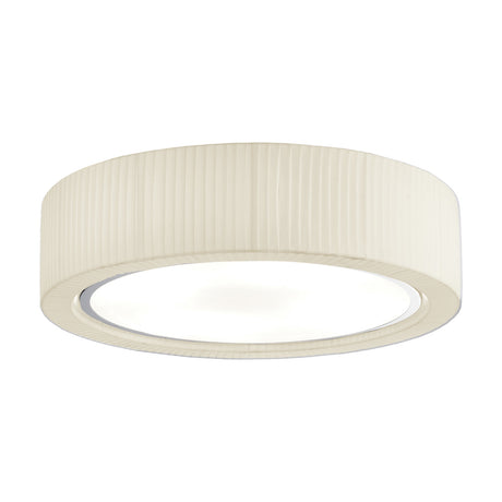 Urban PF/60 Ribbon LED ceiling light, a round flush fixture with a cream pleated ribbon shade and wide white diffuser, shown on a plain white background.