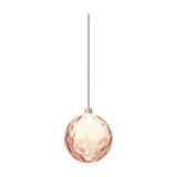 Murané Pink Glass Sphere Pendant Light 18cm - Brushed Champagne