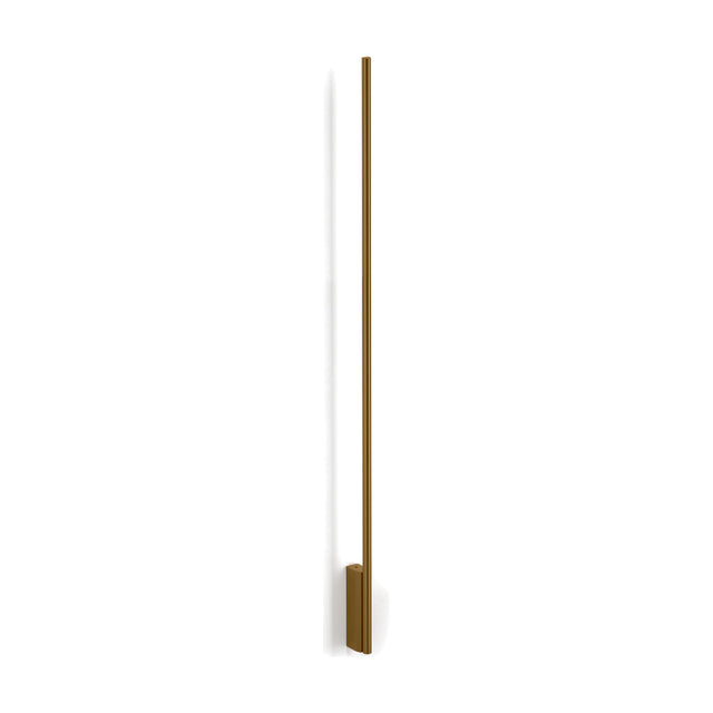 Hilow Line Linear Wall Light in Brushed Bronze, a slim 150cm vertical LED rod mounted on a small rectangular base bracket, shown against a plain white background.