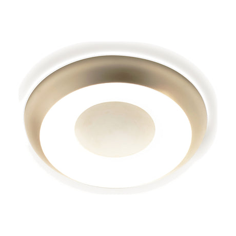 Round Superbold LED wall and ceiling light, 62.3cm, brushed champagne finish with a white illuminated ring around a matching centre disc, shown on a plain background.