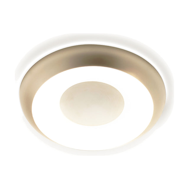 Round Superbold LED wall and ceiling light, 62.3cm, brushed champagne finish with a white illuminated ring around a matching centre disc, shown on a plain background.