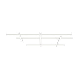 Hilow White Diffuser Frame LED Pendant Light with three long horizontal bars crossed by angled linear diffuser rods, matt white finish, shown on a plain white background.