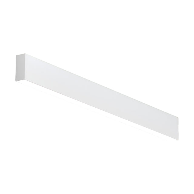 Giano Aluminium Linear LED Wall Light in white, a slim rectangular bar with a clean, unfussy profile, shown at an angle against a plain white background.