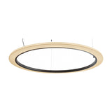 Roda S/200 Ribbon Ring LED pendant light, a large circular fixture with pleated cream translucent shade and black inner ring, shown against a plain white background.