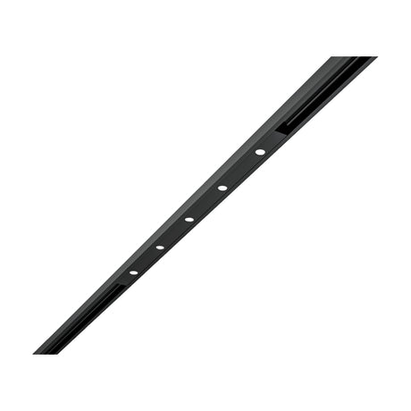 Street Spot linear LED track spotlight in black, a slim bar with a row of small round light openings, shown diagonally on a white background.