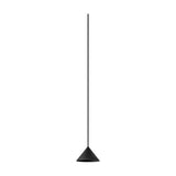 Rendez-vous Cone LED pendant light with a small matt black cone shade on a long fine cable, integrated LED, shown against a plain white background.