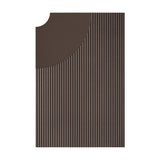 Arid Wall Light Tile in Textured Graphite Brown, a rectangular aluminium panel with fine ribbed texture and a smooth curved cutaway in one corner, shown on a plain white background.