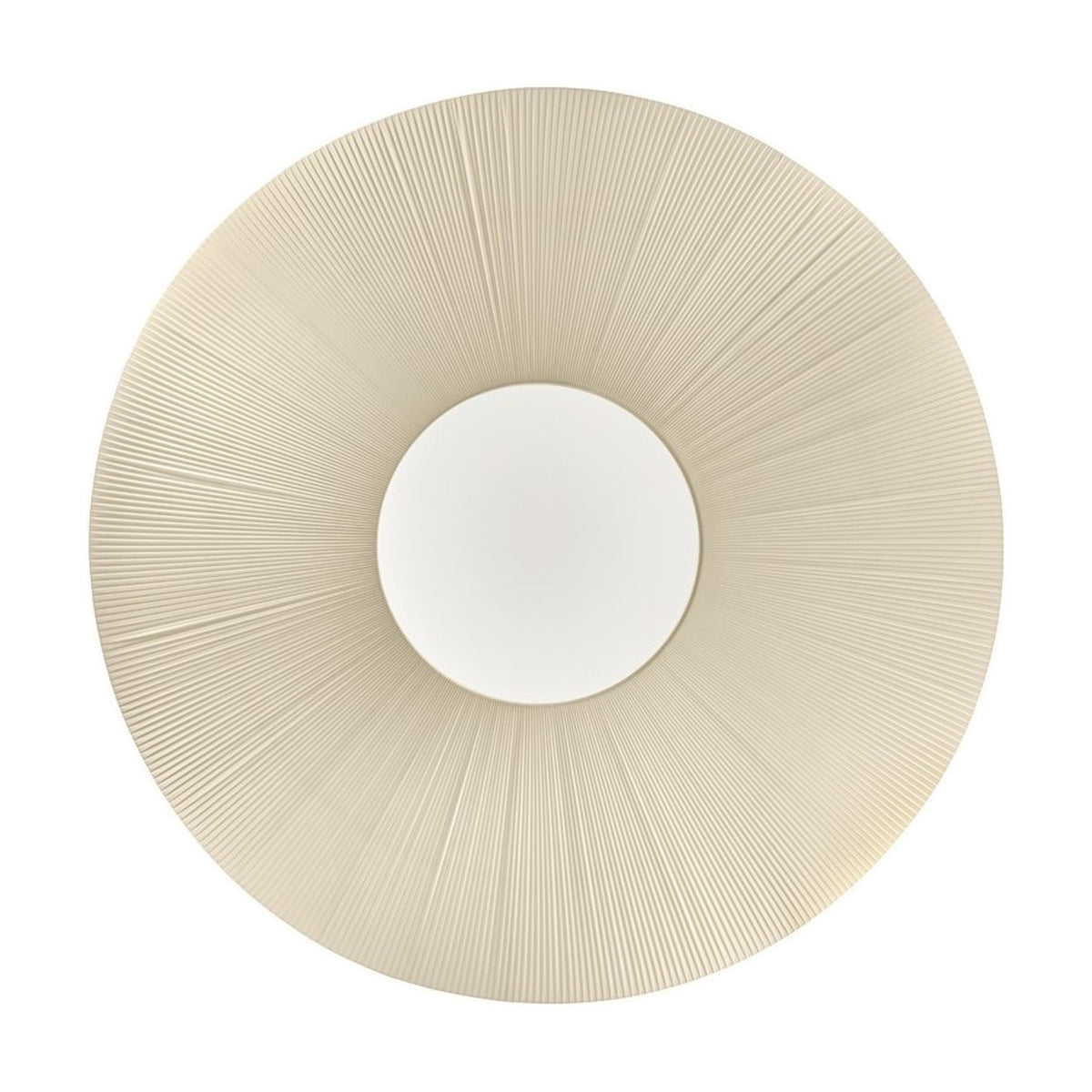 Siam 150 Ribbon Ceiling Light in Cream, a round pleated shade fanning out from a central white diffuser, shown against a plain white background.