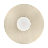 Siam 150 Ribbon Ceiling Light in Cream, a round pleated shade fanning out from a central white diffuser, shown against a plain white background.