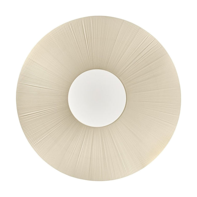 Siam 150 Ribbon Ceiling Light in Cream, a round pleated shade fanning out from a central white diffuser, shown against a plain white background.