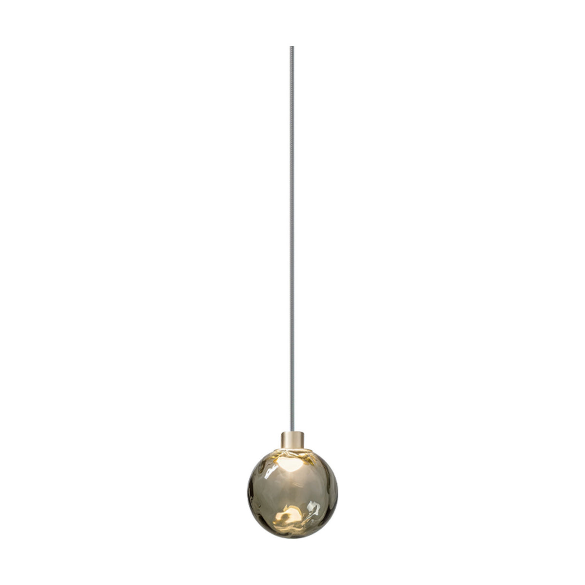 Murané Smoke Grey Glass Sphere Pendant Light 10cm - Champagne