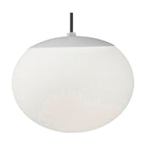 Elipse Outrack Globe LED Outdoor Track Pendant Light in white, featuring a rounded globe shade with a flat white top cap and black suspension cable, shown on a plain background.