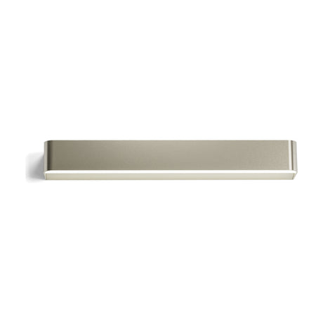 Toy R LED Wall Light, 57.7cm, a slim rectangular bar with rounded ends in Brushed Titanium finish, integrated LED strip along the lower edge, shown on a plain white background.