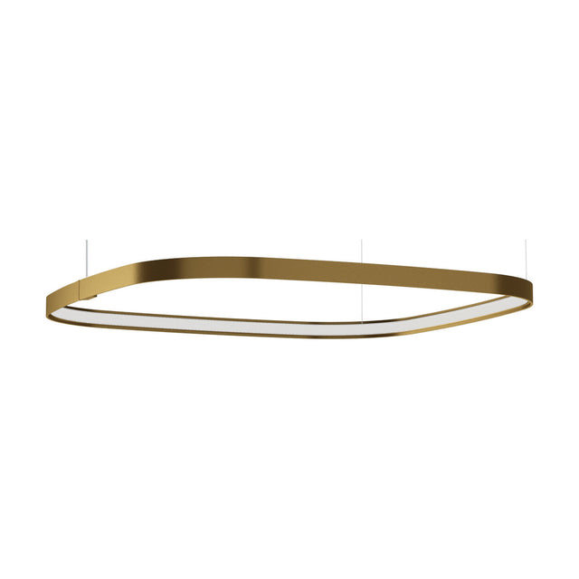 Zero Square 75 pendant light, a slim rounded-square ring in Brushed Bronze with an integrated LED and white diffuser underside, shown on a plain white background.