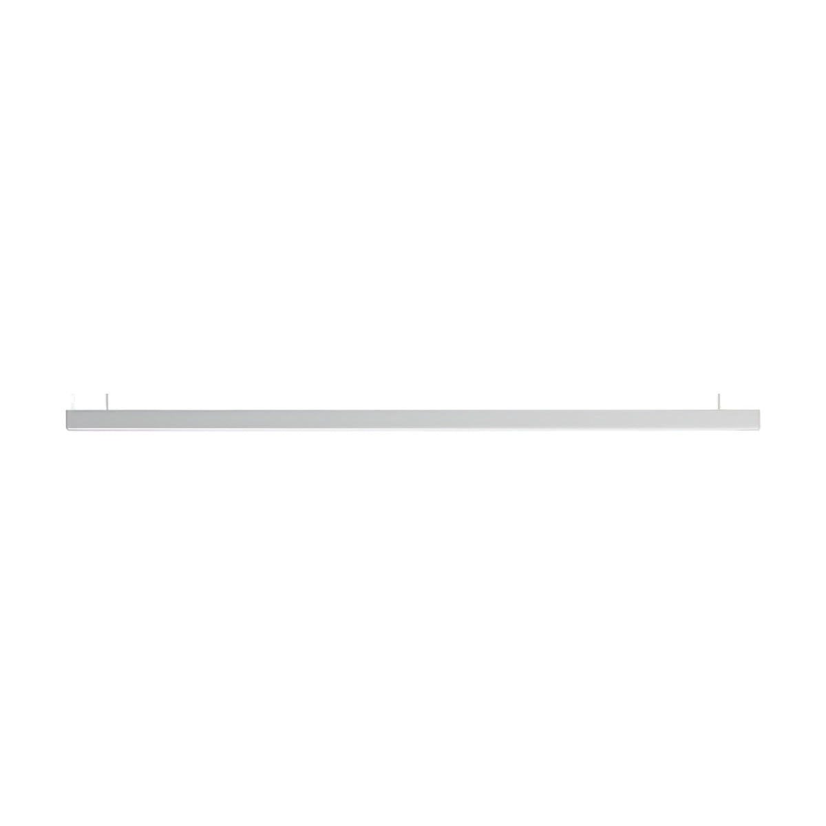 Brooklyn Line Aluminium Linear LED Pendant Light 152cm, a slim white bar-style fixture suspended on thin cables against a plain white background.