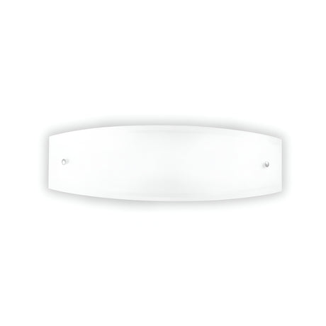 A minimalist, rectangular piece of modern lighting, the Zircon 2 Light Wall Light in chrome, features two small fasteners on each side and is mounted against a white background.