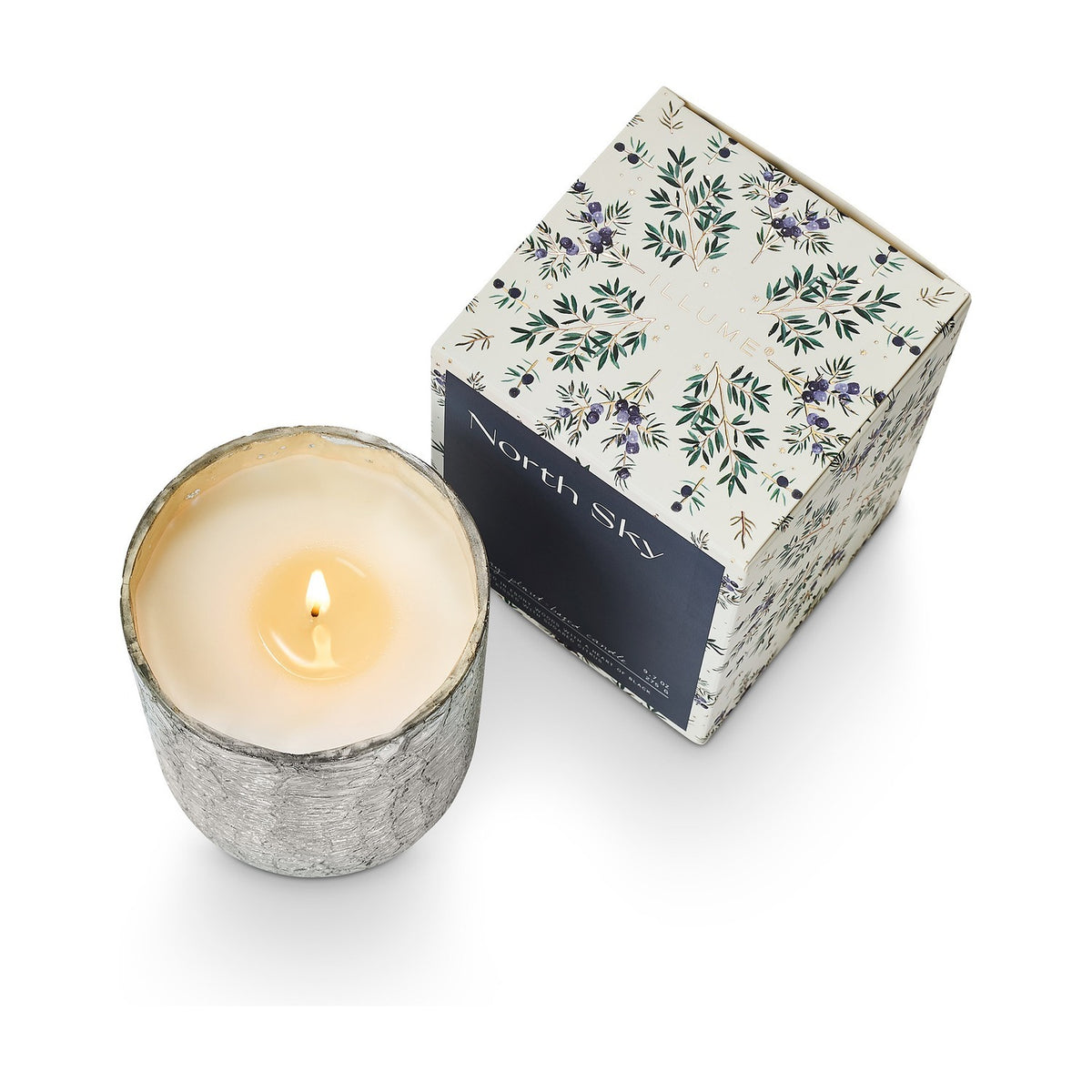 North Sky Crackle Glass Scented Candle 9cm
