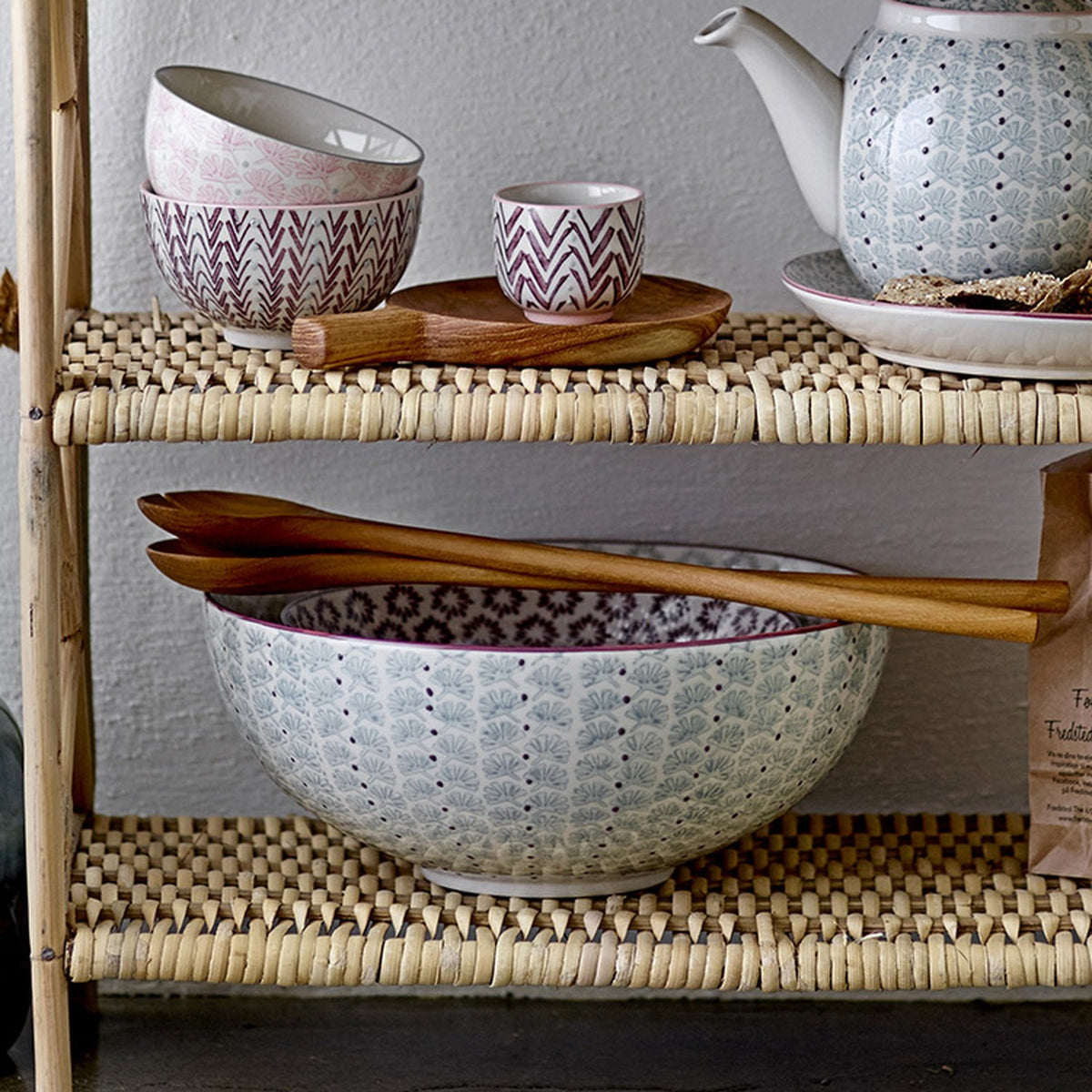Maya Stoneware Bowl 28.5cm - Green