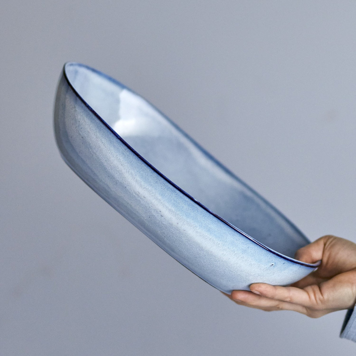 Sandrine Stoneware Bowl 32x20cm - Blue