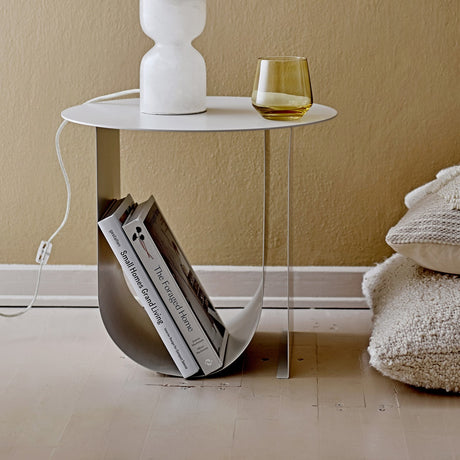Cher Round Iron Side Table - Grey