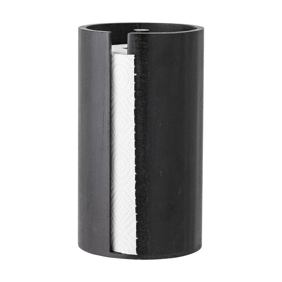 Celian Wooden Kitchen Roll Holder - Black