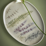 Bea Crackle Stoneware Platter 34.5x26cm - Cream