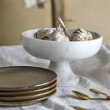 Eris Marble Pedestal Bowl 20.5cm - White