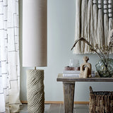 Payah Stoneware Floor Lamp with Fabric Shade - Beige