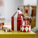 Cimmi Circus Tent Stoneware Storage Jar with Lid 1150ml - Red