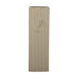 Heeira Square Stoneware Vase 26cm - Beige