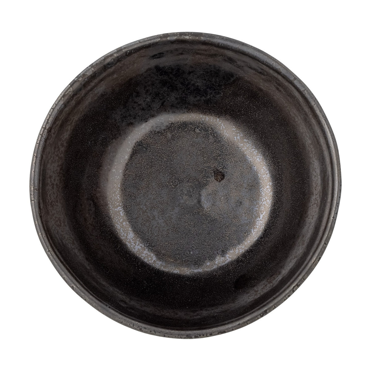 Linne Stoneware Bowl 15cm in Bronze, shown from above with a speckled metallic finish and uneven rim, set against a plain white background.