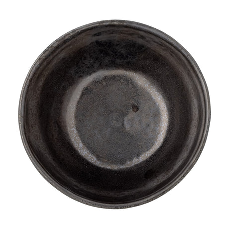 Linne Stoneware Bowl 15cm in Bronze, shown from above with a speckled metallic finish and uneven rim, set against a plain white background.