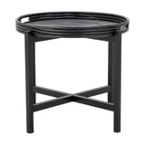 Milli Round Rattan Tray Table - Black