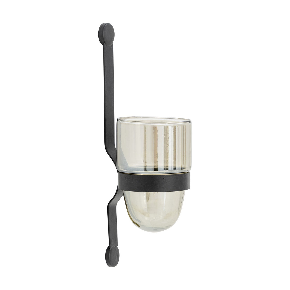 Jasmina Glass Outdoor Wall Tealight Holder - Black