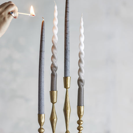 Frost Marbled Candles Pack of 4 - Multi