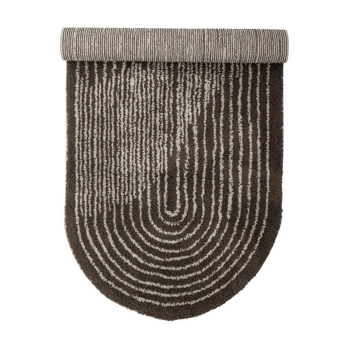 Zhina Oval Cotton Rug 160x70cm - Brown