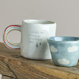 Cloudy Stoneware Cup 185ml - Cream