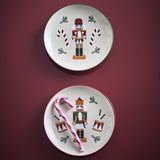 Jolly Stoneware Christmas Plates Set of 2 - Multi