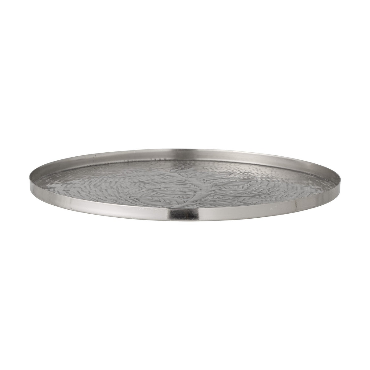 Leila Floral Iron Tray - Silver