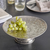 Litha Embossed Iron Tray - Silver