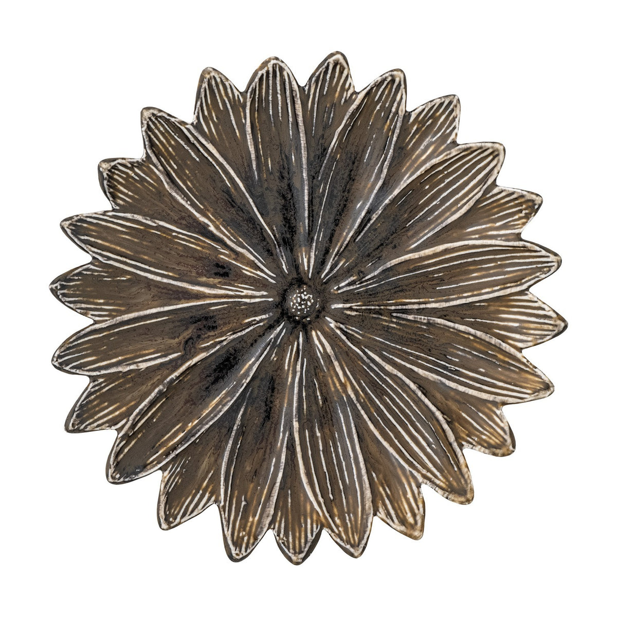 Manje Flower Stoneware Bowl 17.5cm - Brown