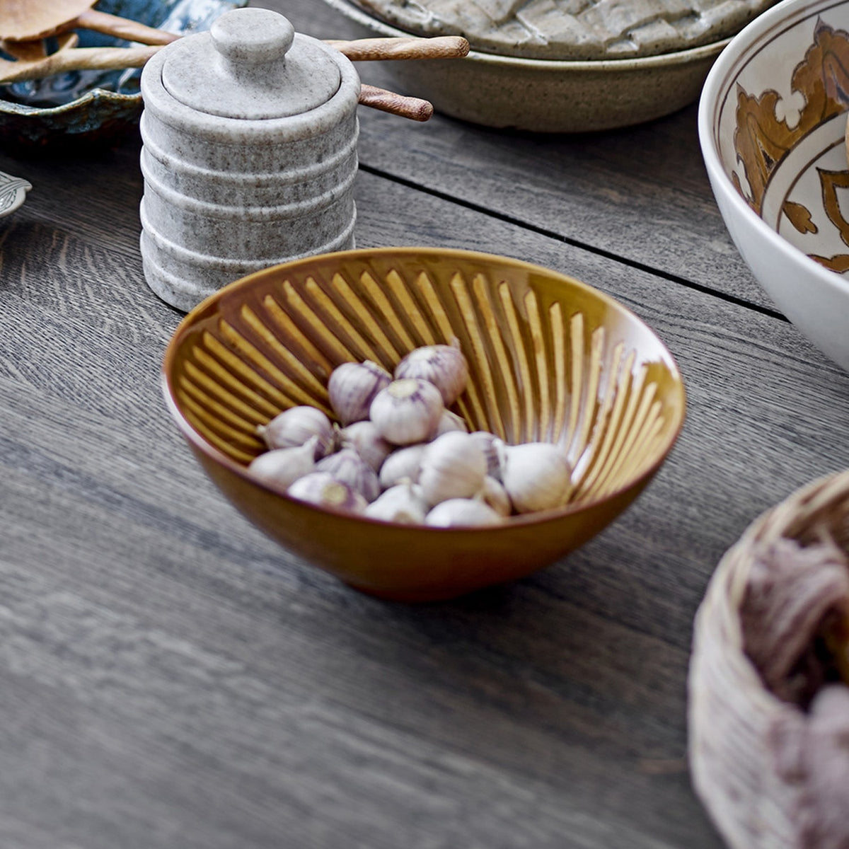 Heikki Stoneware Bowl 19cm - Brown