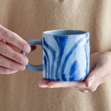 Ninka Striped Stoneware Cup 200ml - Blue